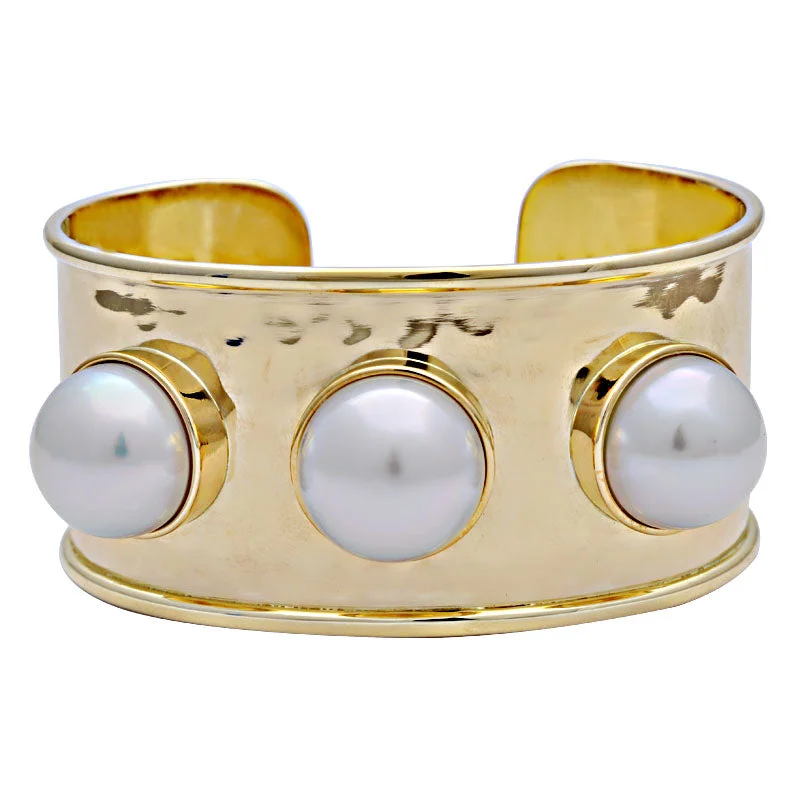 Ladies Bracelets for Artist Shine-Ladies Timeless Antique Bracelets -Cuff Bangle-South Sea Pearl