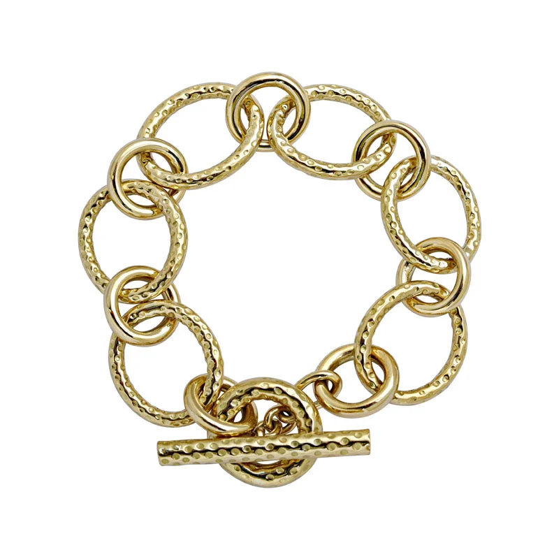 Ladies Bracelets in Warm Gold-Ladies Rich Gold Bracelets -Toggle Bracelet - Gold