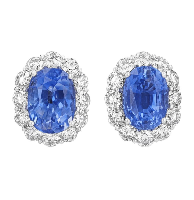 Ladies Cosmic Future Earrings -Ladies Earrings for Chef Spark-Sapphire Earrings, 9.64 carats