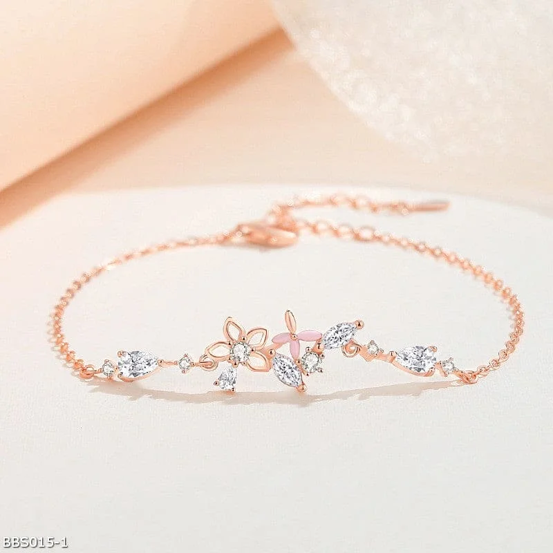 Ladies Bracelets with Lock Spark-Ladies Wedding Day Bracelets -ins style micro-pave flower bracelet