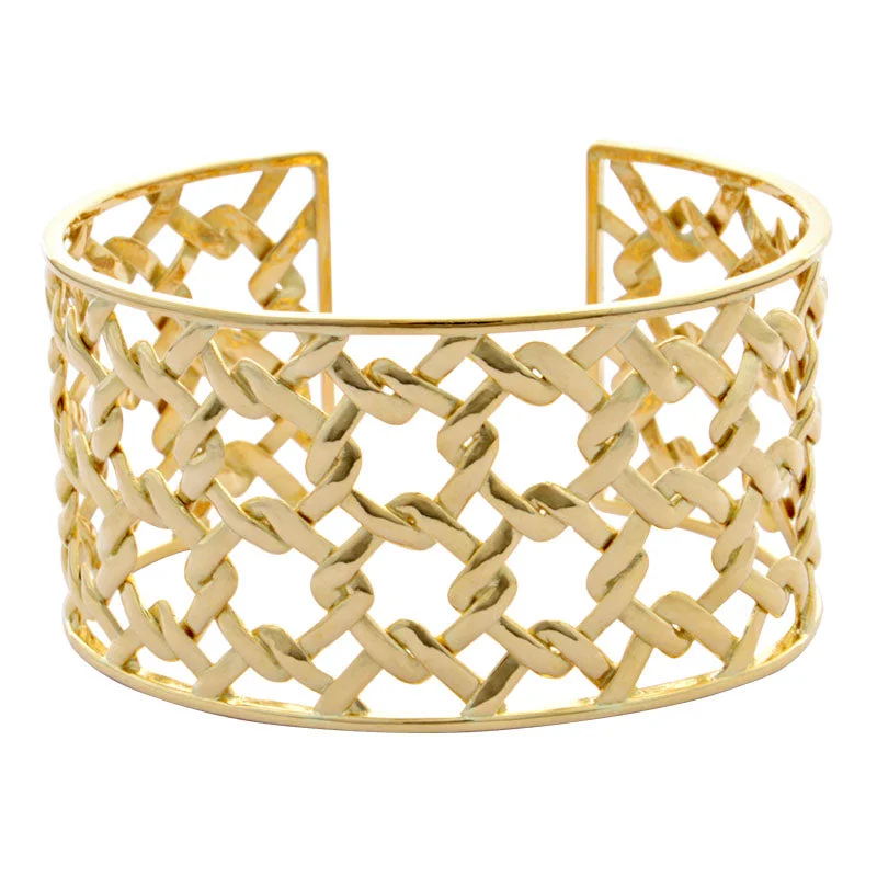 Ladies Bracelets Infinite Glow-Ladies Standout Bold Bracelets -Cuff Bangle-Plain Gold