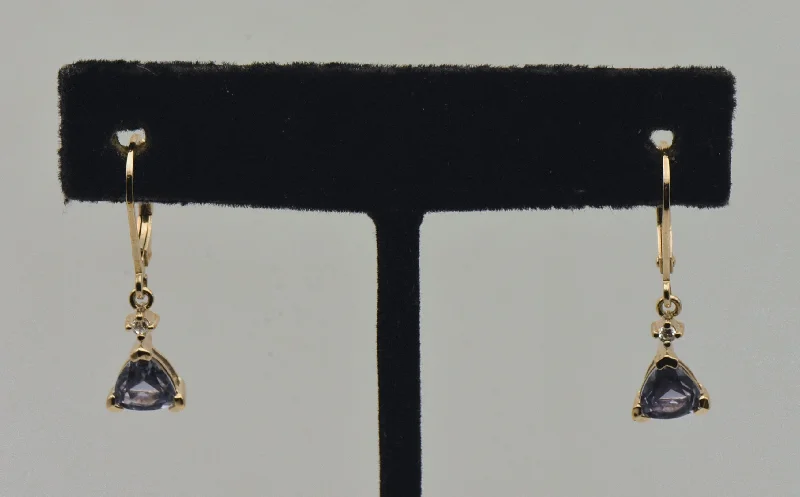 Ladies Kinship Bond Earrings -Ladies Earrings with Oval Spark-Ross-SImons - Synthetic Color Change Sapphire Vermeil Earrings