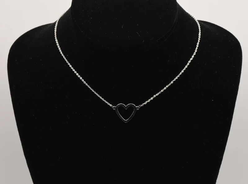 Ladies Necklaces for Explorer Glow-Ladies Leaf Cluster Necklaces -Sterling Silver Heart Pendant Chain Necklace - 14.5"