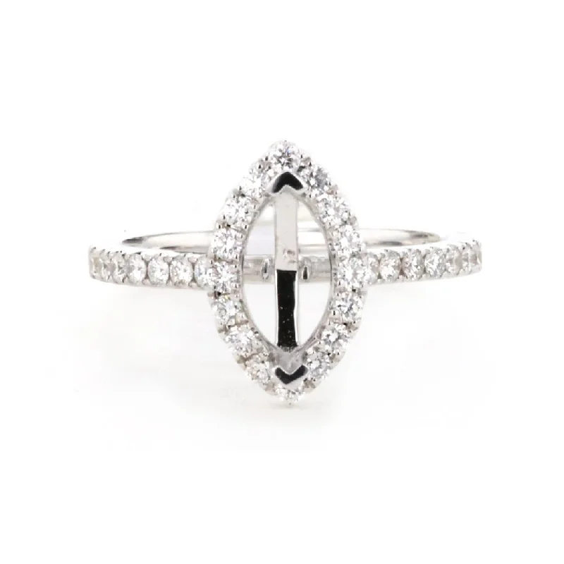 Ladies Engagement Rings Lotus Spark-0.46 ctw Diamond Halo Engagement Ring