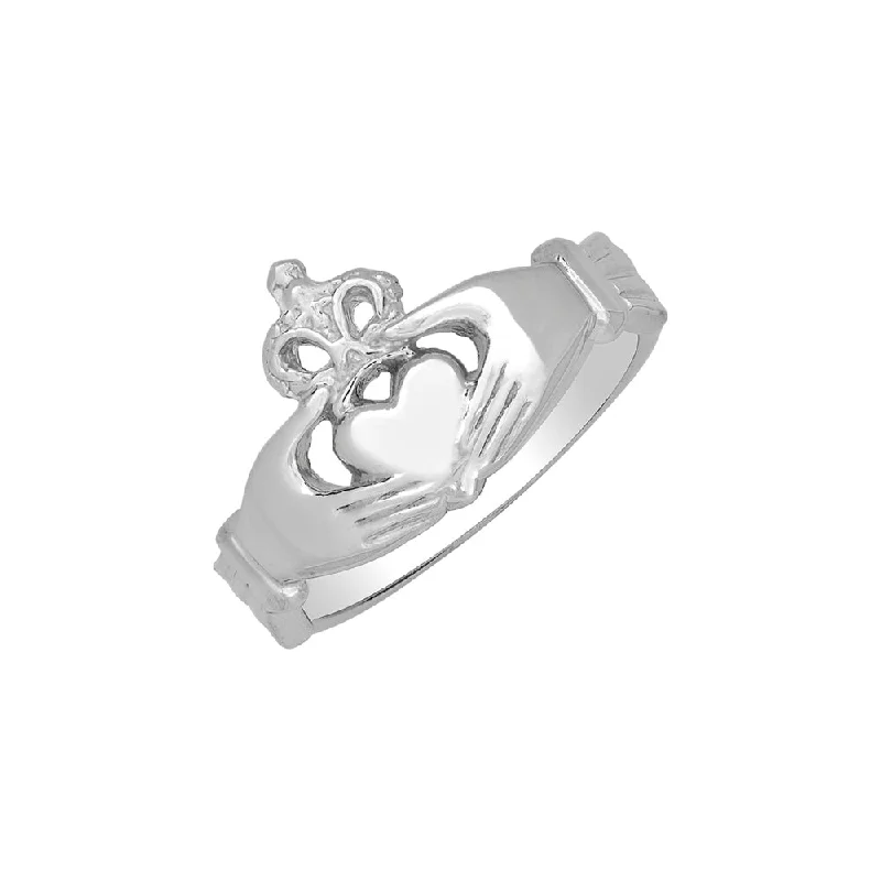 Ladies Oriental Flair Rings -Ladies Rings for Love Shine-Sterling Silver Claddagh Ring HB04667SS