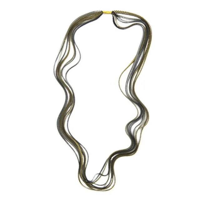 Ladies Necklaces with Spiral Glow-Ladies Uplifting Necklaces -Essilp Necklace by Alexandra Tsoukala - Silver, Olive, Black, & Khaki