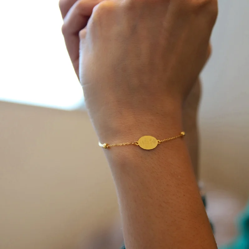 Ladies Bracelets for Founder Shine-Ladies Radiant Beam Bracelets -Gold Coin Shaped Bracelet 21KT - FKJBRL21KM10060