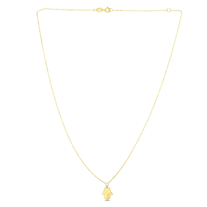 Ladies Necklaces with Stellar Spark-Ladies Cosmic Wave Necklaces -14K Gold Hamsa Necklace