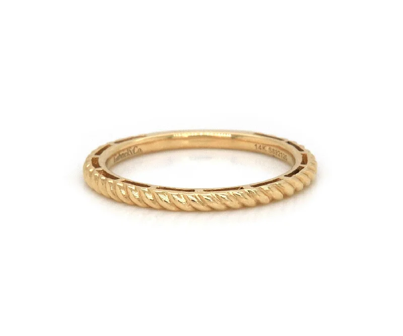 Ladies Perfectly Even Rings -Ladies Rings with Butterfly Spark-New Gabriel & Co. Twisted Rope Stackable Band Ring in 14K