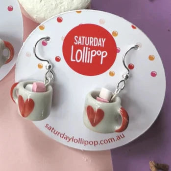 Ladies Soothing Touch Earrings -Ladies Earrings with Gold Milarite-Saturday Lollipop Earrings - Hot Chocolate