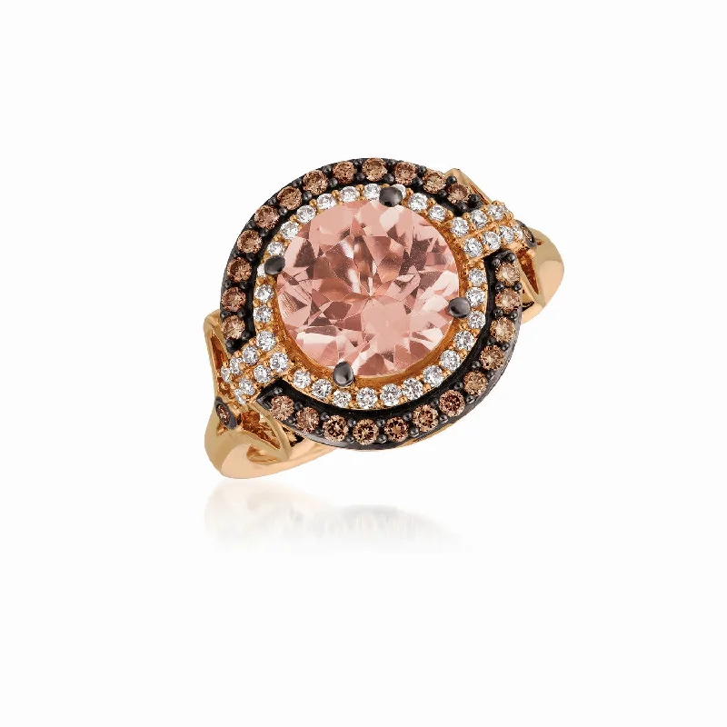 Ladies Sharp Geometric Rings -Ladies Rings with Cyan Kyanite-Le Vian Morganite Chocolatier® Ring TQOH 51