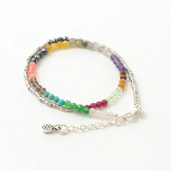 Ladies Bracelets for Youth Glow-Ladies Glazed Ceramic Bracelets -PHADUA / Multi Stone Wrap Bracelet