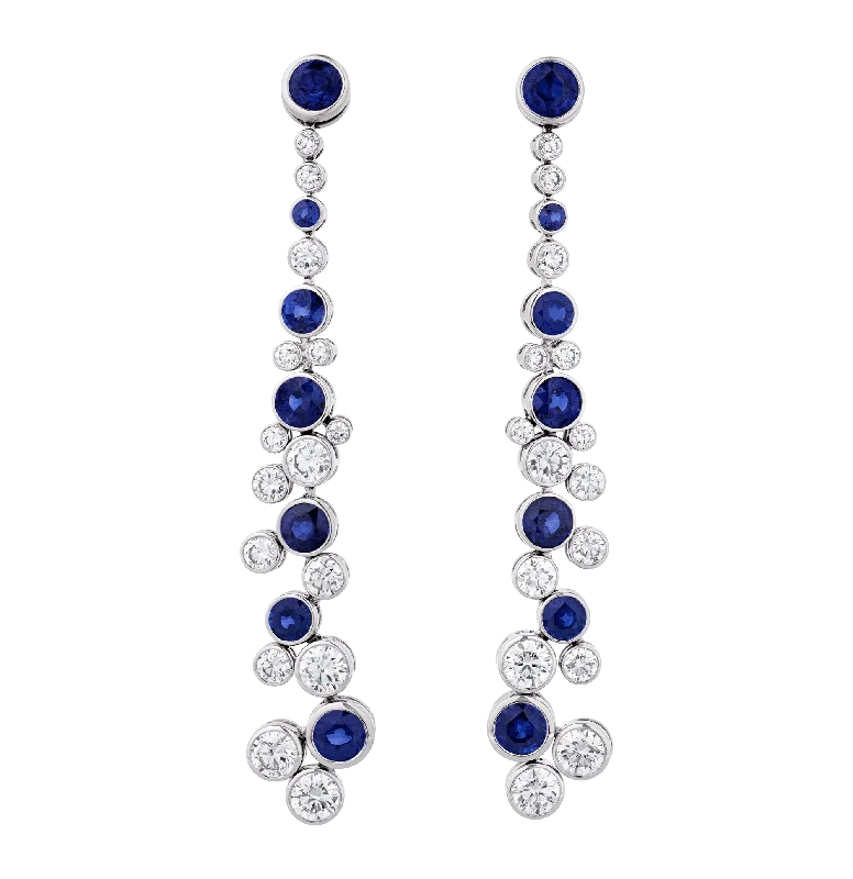 Ladies Key Link Earrings -Ladies Earrings for Dream Spark-Graff Sapphire and Diamond Earrings